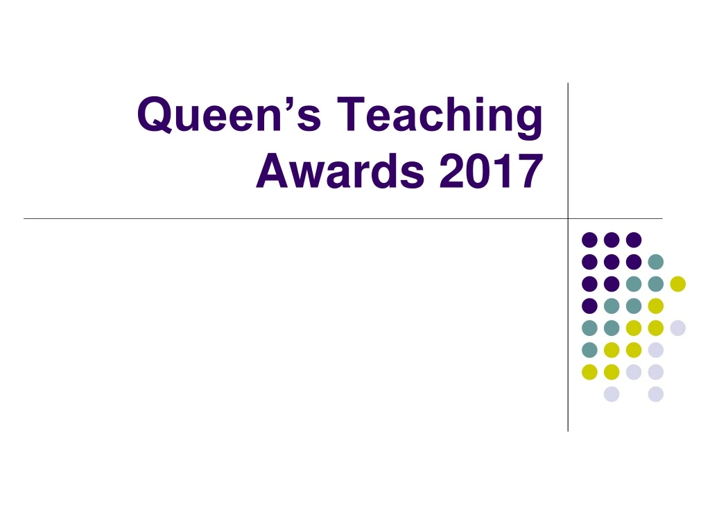 queen s teaching awards 2017