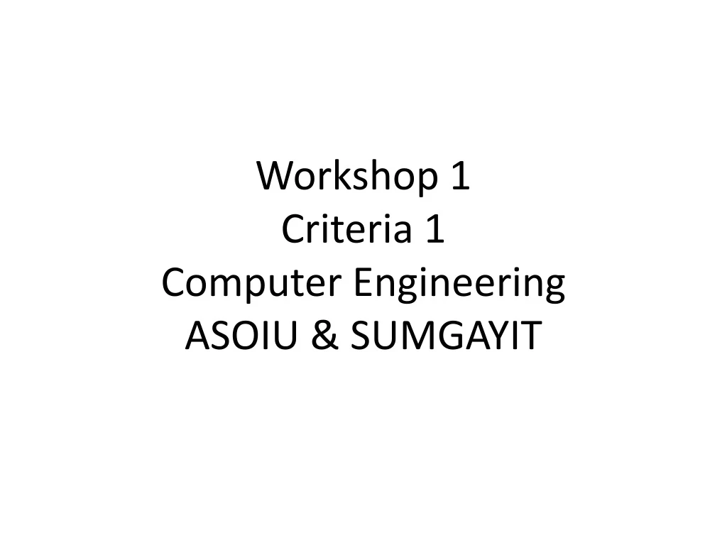 workshop 1 criteria 1 computer engineering asoiu sumgayit
