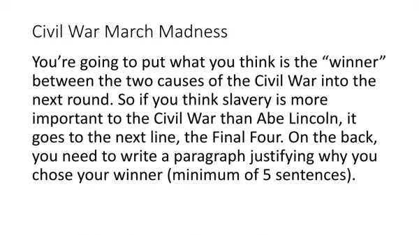 Civil War March Madness