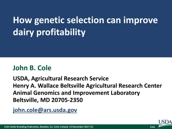 How genetic selection can improve dairy profitability
