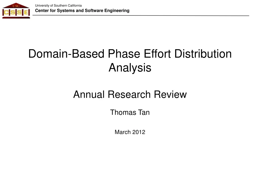 domain based phase effort distribution analysis
