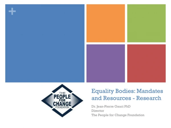 Equality Bodies: Mandates and Resources - Research