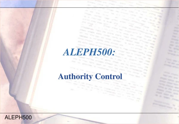 ALEPH500: