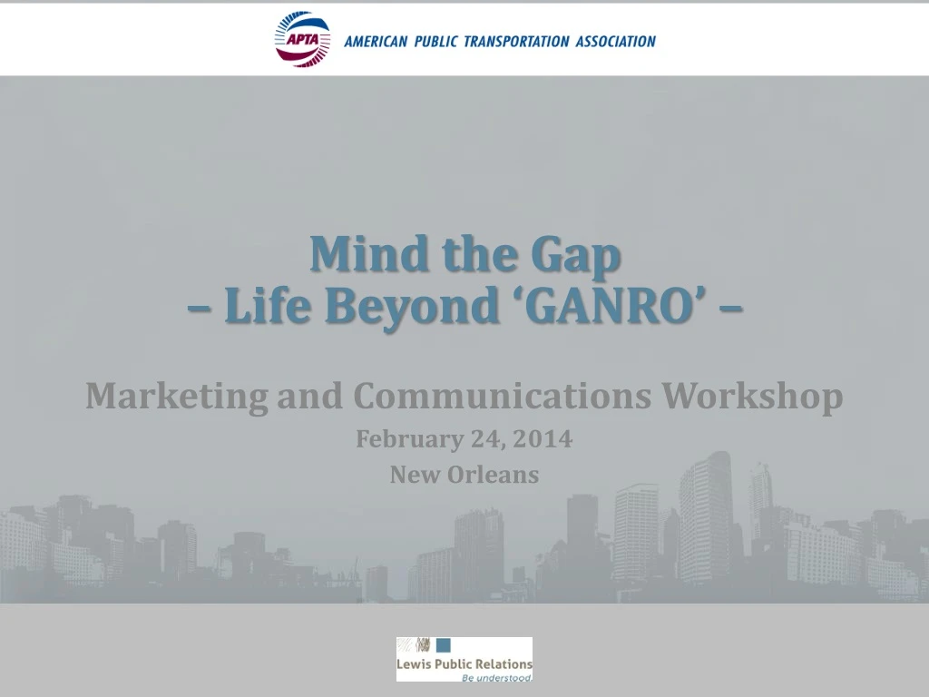 mind the gap life beyond ganro