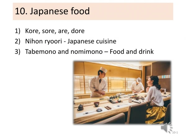 10. Japanese food
