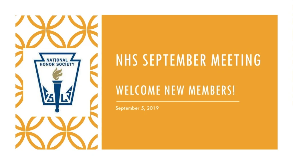 nhs september meeting welcome new members