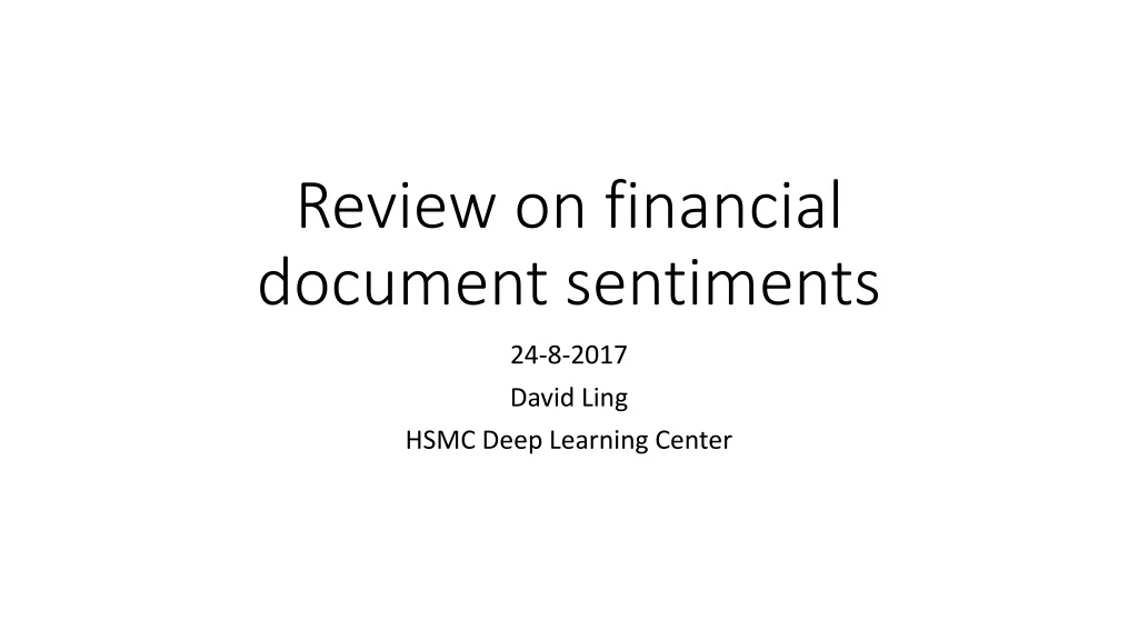 review on financial document sentiments