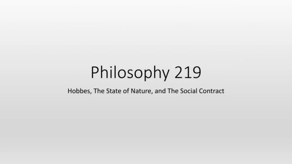 Philosophy 219