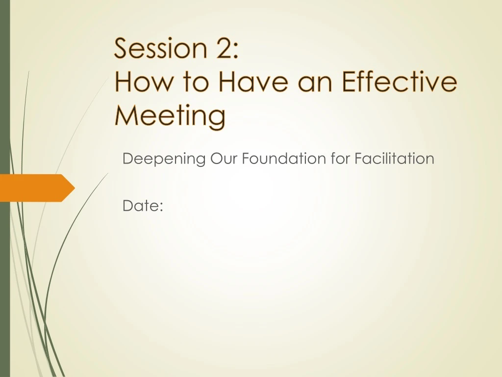 session 2 how to have an effective meeting