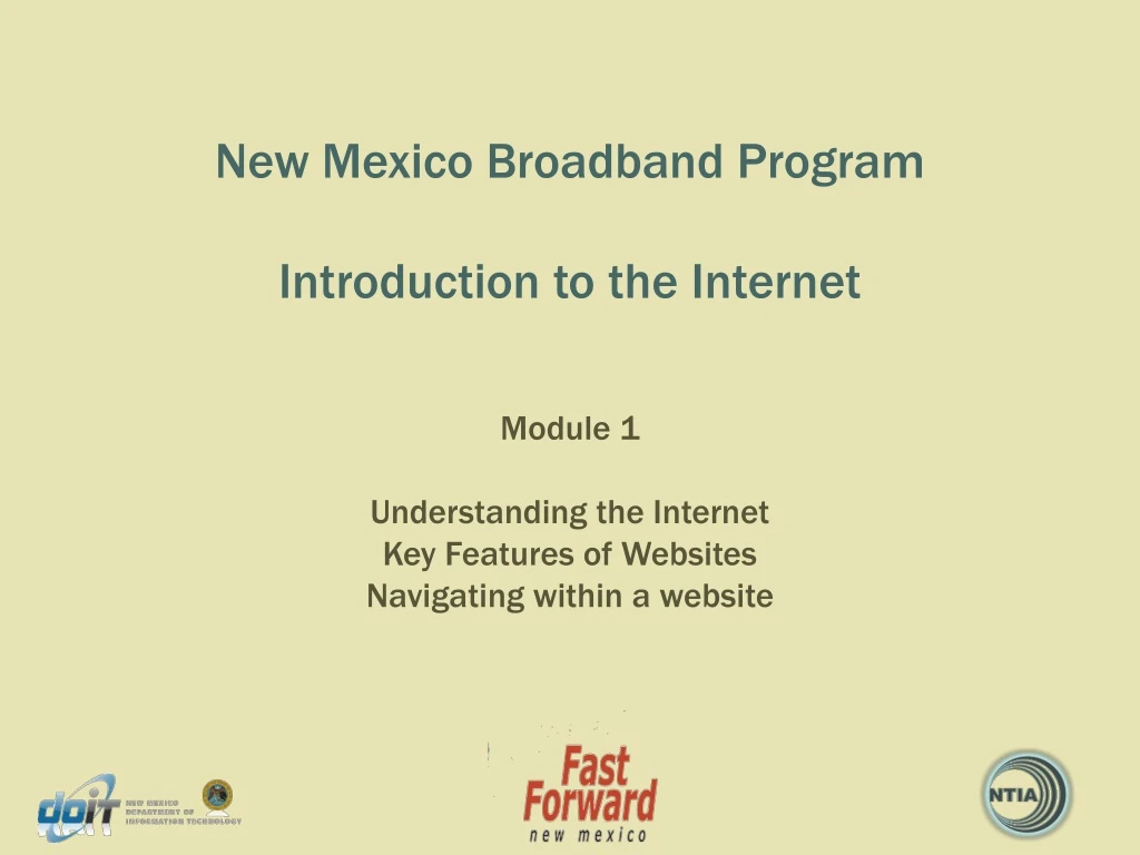 new mexico broadband program introduction to the internet