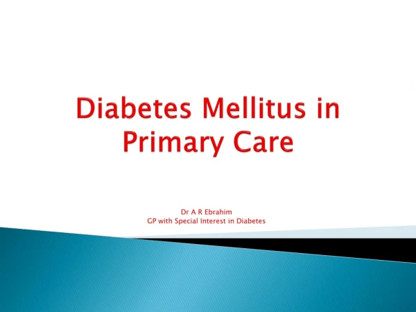Diabetes Mellitus in Primary Care