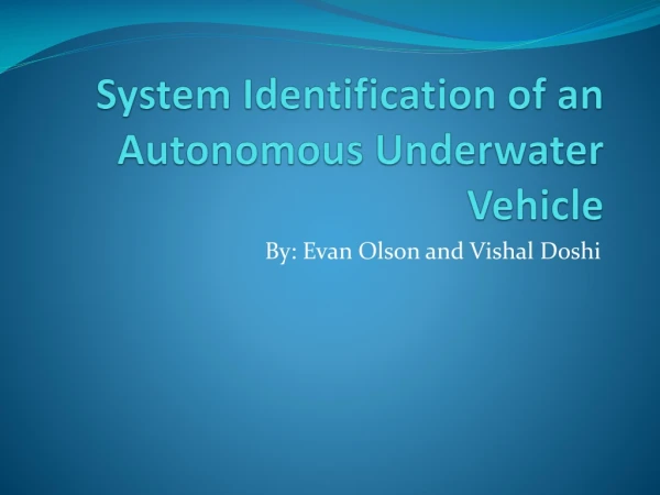 System Identification of an Autonomous Underwater Vehicle