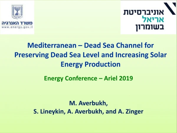 Energy Conference – Ariel 2019 M. Averbukh, S. Lineykin, A. Averbukh, and A. Zinger