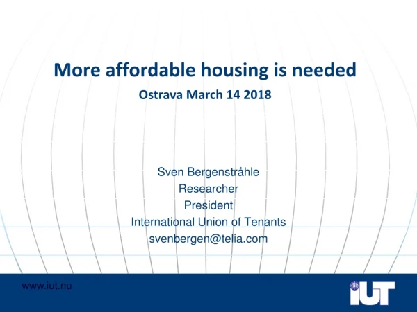 More affordable housing is needed