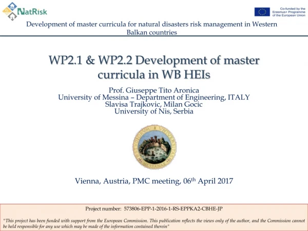 Development of master curricula for natural disasters risk management in Western Balkan countries