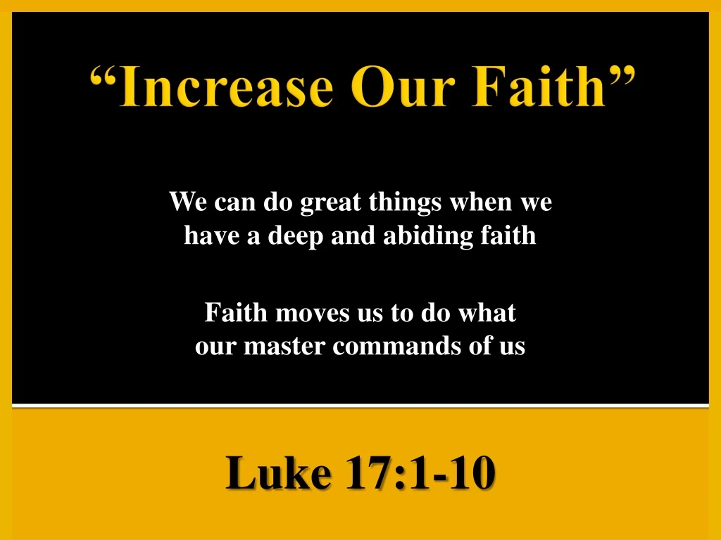 increase our faith