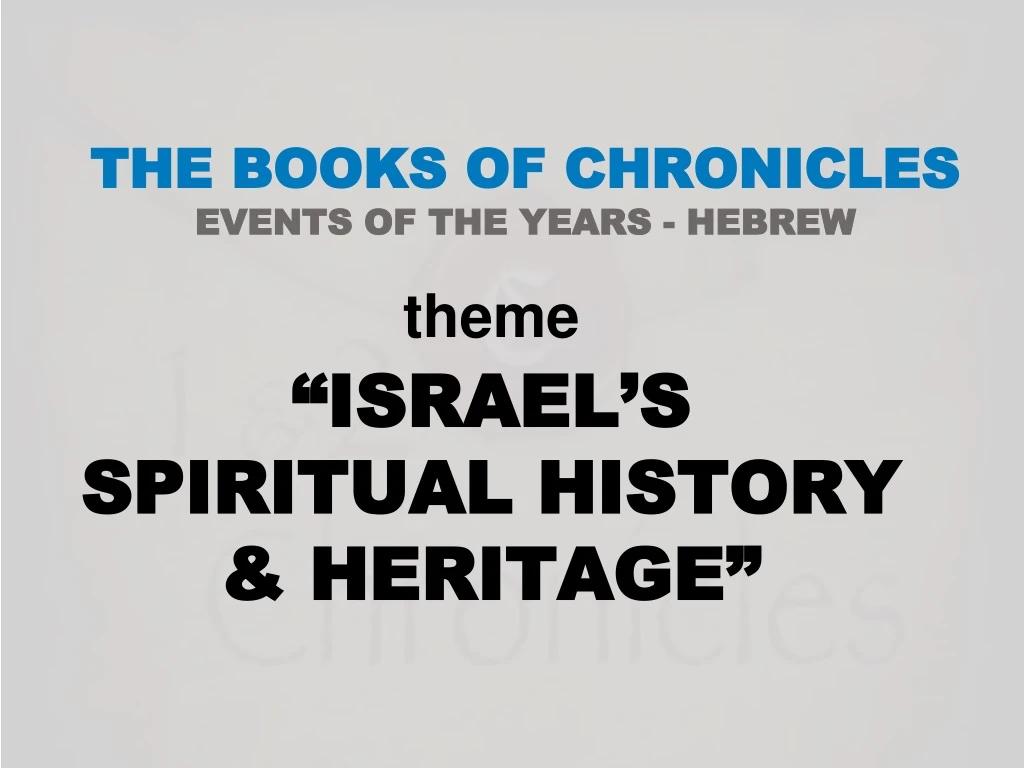 the books of chronicles events of the years hebrew