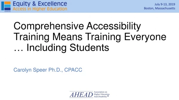 Comprehensive Accessibility Training Means Training Everyone … Including Students