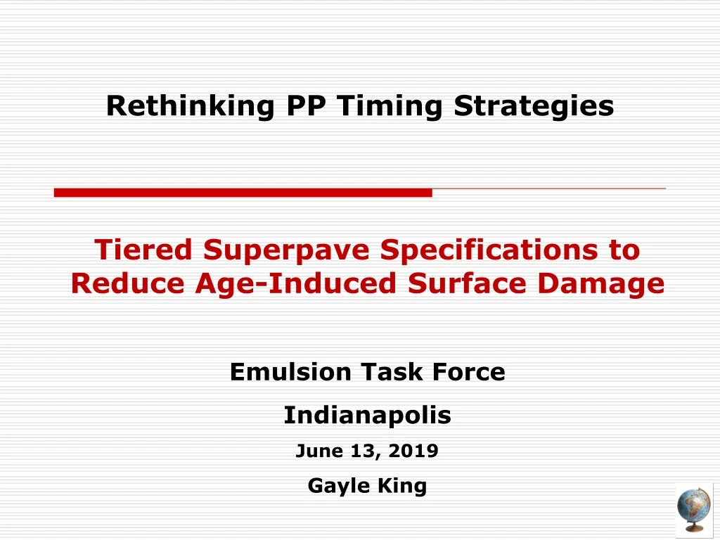 rethinking pp timing strategies