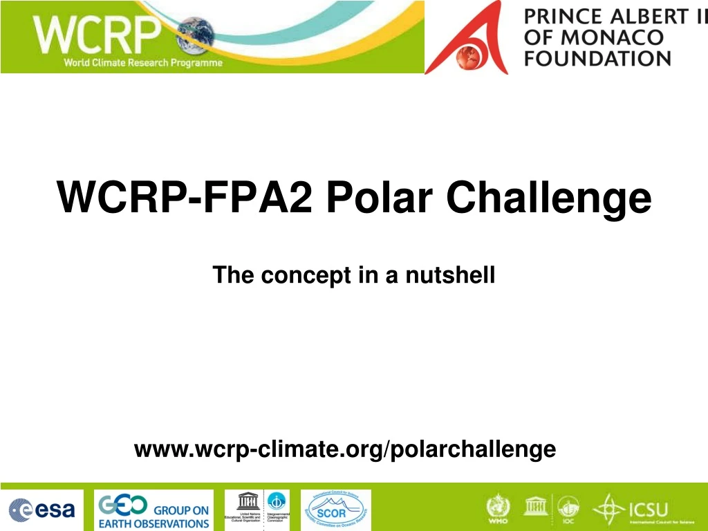wcrp fpa2 polar challenge the concept in a nutshell