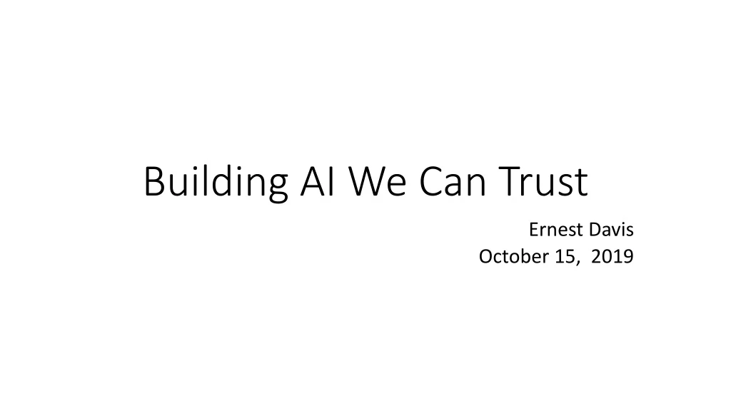 building ai we can trust