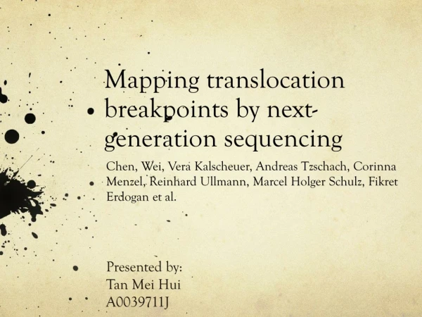 Mapping translocation breakpoints by next-generation sequencing