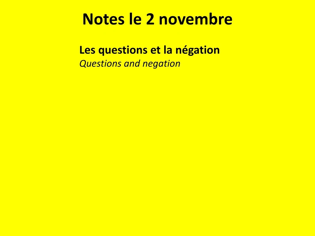 notes le 2 novembre