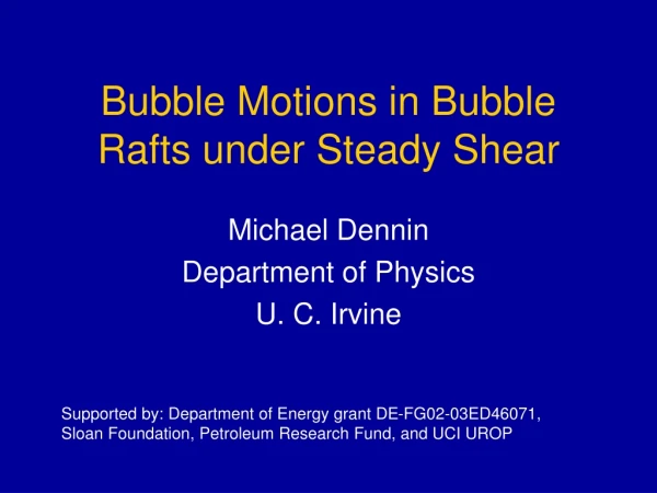 Bubble Motions in Bubble Rafts under Steady Shear