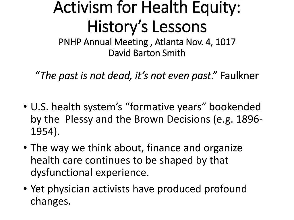 activism for health equity history s lessons pnhp