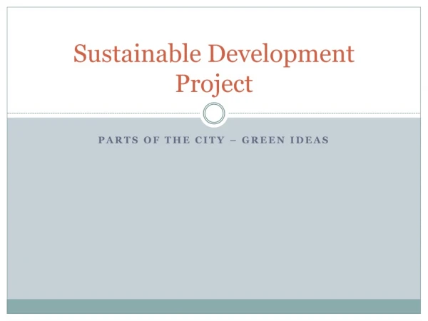 Sustainable Development Project