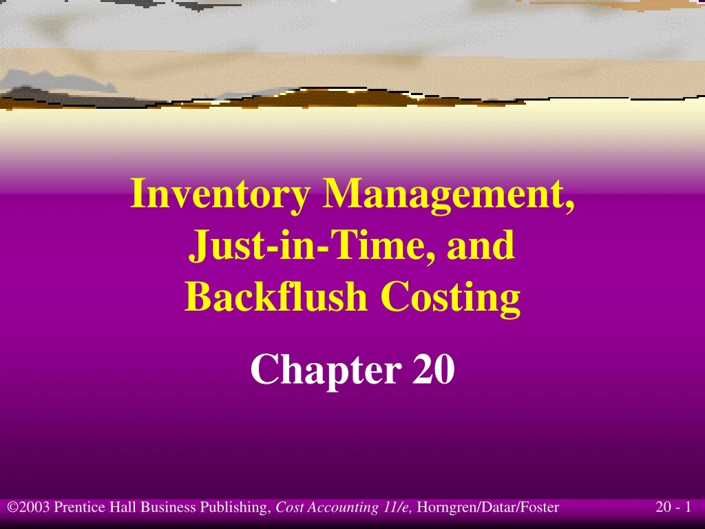 inventory management just in time and backflush costing