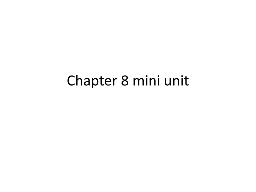 chapter 8 mini unit