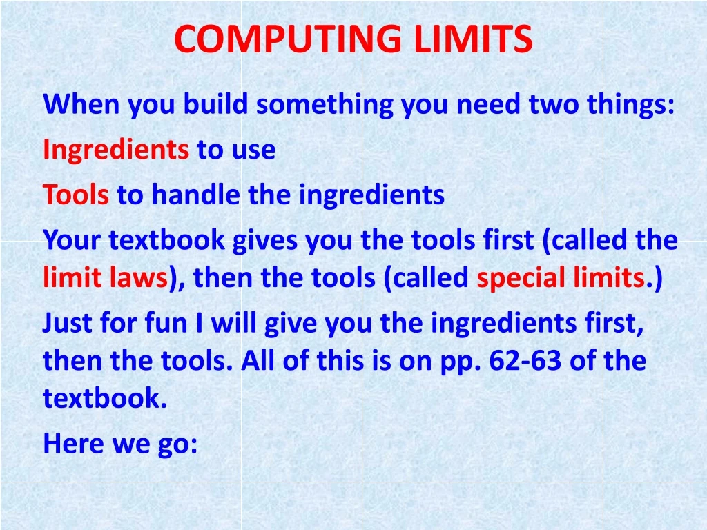 computing limits