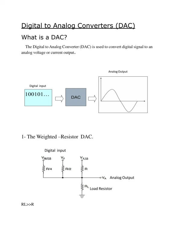 Digital to Analog Converters (DAC)