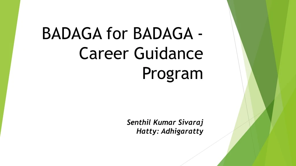 badaga for badaga career guidance program