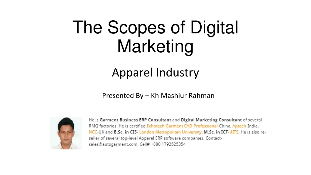 the scopes of digital marketing