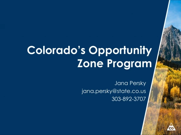 Colorado’s Opportunity Zone Program