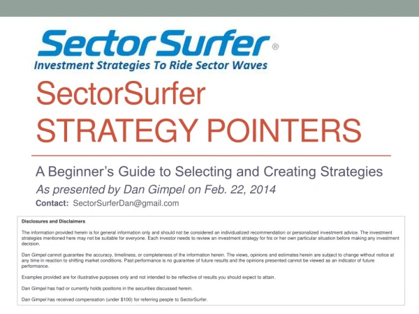 SectorSurfer Strategy Pointers