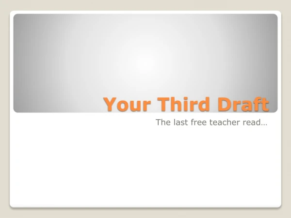 Your Third Draft