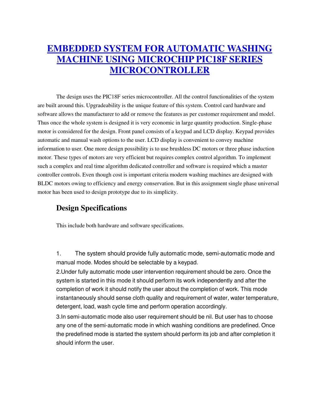 case study of washing machine in embedded system ppt