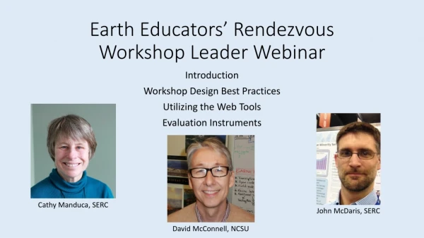 Earth Educators’ Rendezvous Workshop Leader Webinar