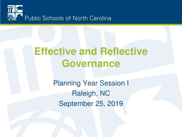 Effective and Reflective Governance