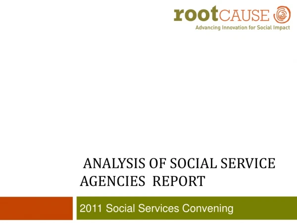 ANALYSIS OF SOCIAL SERVICE AGENCIES Report