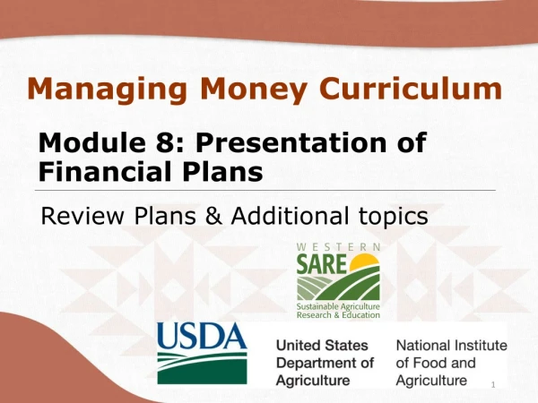 Module 8: Presentation of Financial Plans