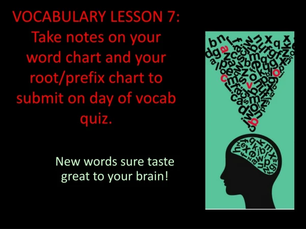 New words sure taste great to your brain!