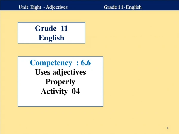 Grade 11 English