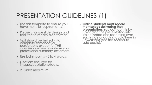Presentation guidelines (1)