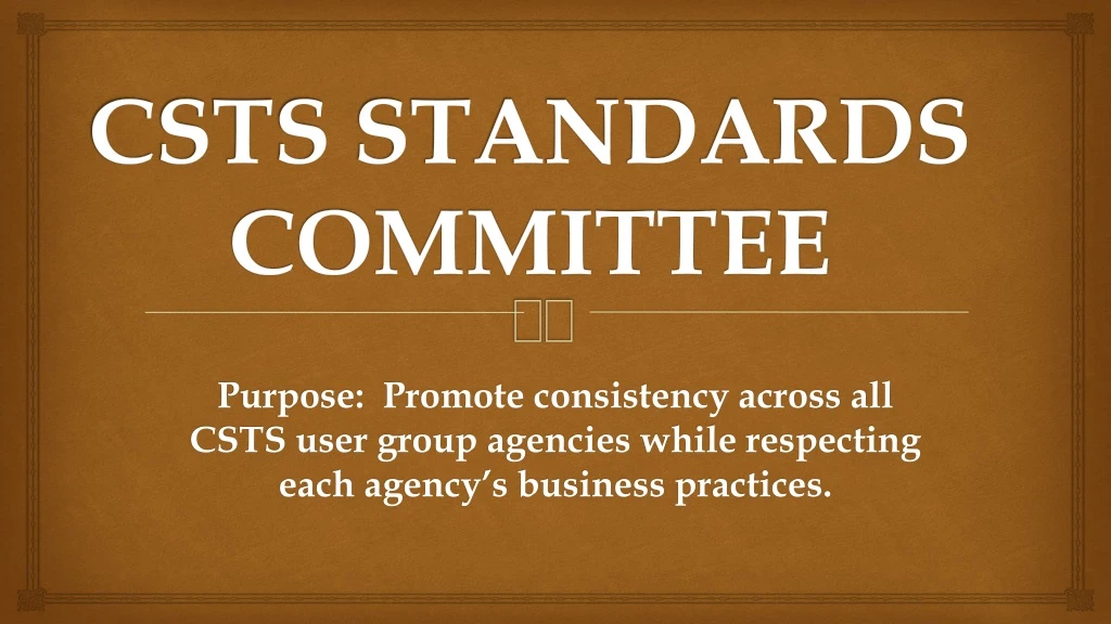 csts standards committee