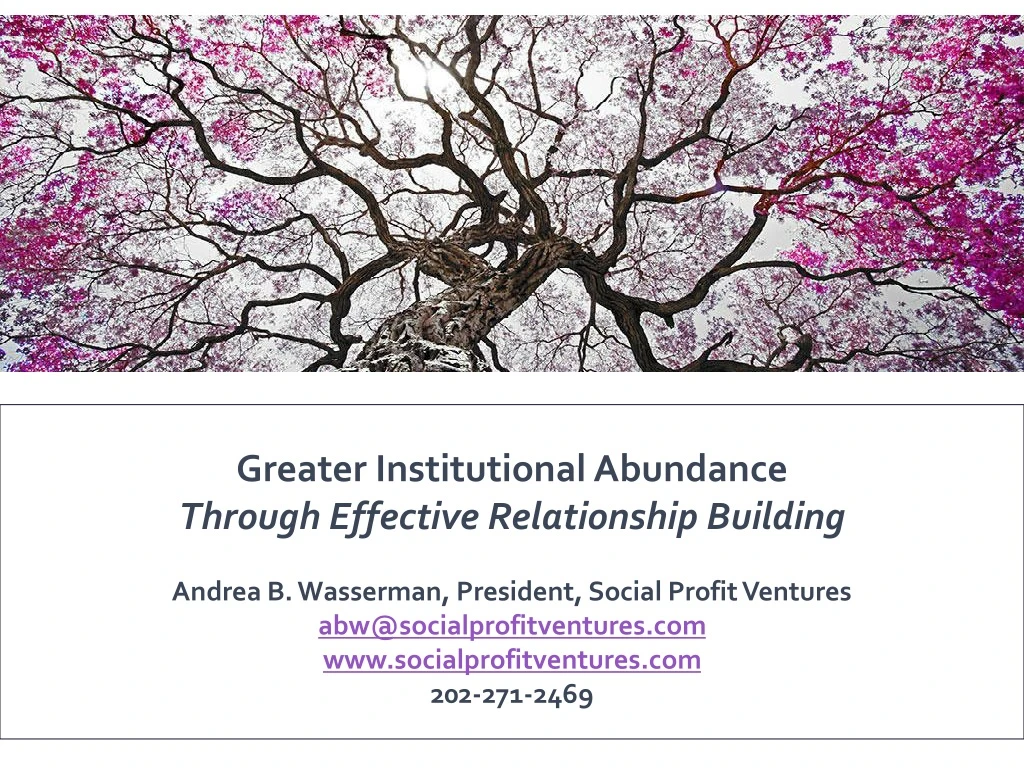 greater institutional abundance through effective