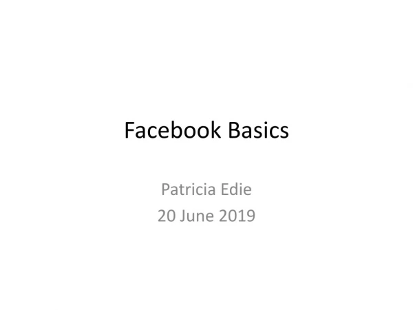Facebook Basics